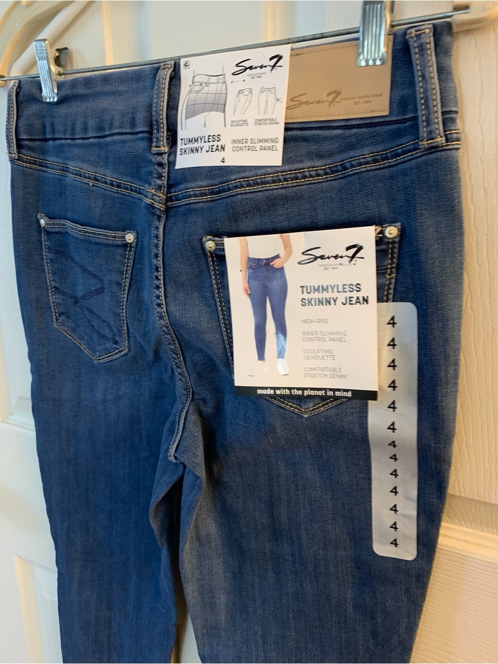 Seven7 Tummyless Skinny Jeans - Dark Blue Wash